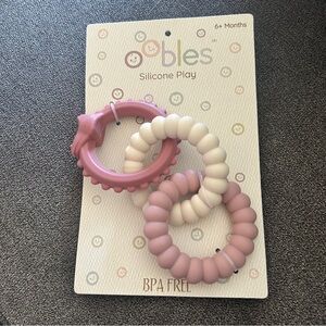 Oobles Blush Colored Silicone Teething Toy (NWT)